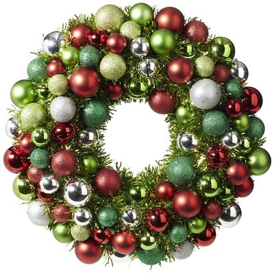 green and red wreath