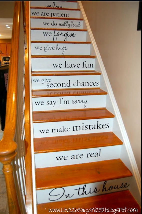 Words painted stair